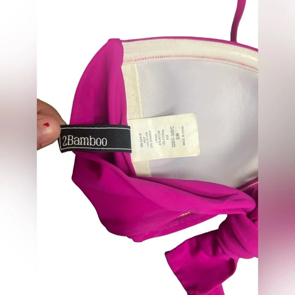 2bamboo pink strapless bikini halter top - Picture 4 of 4